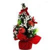 庭の装飾20cmミニクリスマスツリーフェスティバルホリデーパーティーの飾り光沢のあるきらめき人工クリスマスミニチュア植物卓上