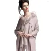 Écharpes 2023 automne hiver femmes véritable fourrure de raton laveur écharpe luxe cachemire laine châle plus longue taille mode châles Poncho