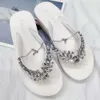 Slippers Luxury Rhinestones Diamond Flip Flops Women Sandals Slippers Holidays Casual Beach Shoes Wedge Platform Sandal Female qt540 L230725