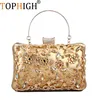 Sacs de soirée TOPHIGH évider Style pour femmes strass métal luxe Design jour embrayage brillant épaule fête sac à main 230725