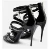 2023 Sommar Nya modesandaler Europeiska och amerikanska stilett Zipper Fashion Sexig nattklubbfest visar kvinnors skor
