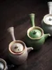 Kalça Şenlikleri Japon Zen El yapımı kaba seramik çaydanlık yan kolu kavrama tek retro porselen çay seti filtre ile