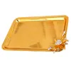 Plates Rectangular Tea Tray Multi-functional Storage Plate Metal Fruit Kitchen For Serving Square Table Cup Bread Eating