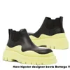 Black Women Man BOTTEGA boots luxury Tire Lean Leather Chelsea Women's booties Men Lug platform chunky shoes lady Knight low top boots designer boot 35--45 AAACCDDD