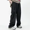 Pantaloni da uomo Harajuku Pantaloni a gamba larga a righe Casual Spring Thin Cargos Hip Hop Dritto Pantaloni larghi con coulisse Y2K Pista allentata