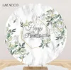 Background Material Laeacco Little Princess 1st Birthday Circular Photography Background Baby Shower Family Party Flower Decoration Circular Custom Background