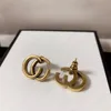 Klassieke eenvoudige Letter Stud oorbellen aretes orecchini Vintage messing designer oorbel voor vrouwen bruiloft verlovingsgeschenk sieraden van hoge kwaliteit met doos