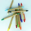 wholesale Stylos à bille pour étudiants promotionnels Stylos à bille en papier respectueux de l'environnement Logo personnalisé Fournitures scolaires Papeterie Stylos à clip en plastique