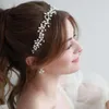 Hair Clips Bridal Wedding Rhinestone Pearl Flower Headband Accessories Handmade Crown Hairband Beads Decoration