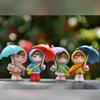 Dekoratif Nesneler Figürinler Sevimli Yağmurluk Şemsiyesi Erkek Kız Bebek Küçük Süs Masaüstü Dekorasyon Aksesuarları Hediye Çocuk Oyuncakları Mikro Peyzaj 230725
