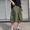 Heren Shorts Zomer Katoen Mannen Mode Oversized Retro Pocket Japanse Streetwear Losse Wijde Pijpen Cargo 230724