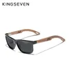 Kingseven 100% spolaryzowane vintage drewniane drewniane męskie męskie drewniane drewniane UV400 Modna moda Gafas de Sol 230725