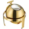 Conjuntos de louça de luxo grande aço inoxidável chafing chafing gold 6.5l grande roll top redondo aquecedor de bufê