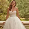 Abiti da sposa con scollo a cuore lucido Rimuovi abito da sposa in rilievo con maniche con gonna a sbuffo drappeggiata con spacco Vestidos De Novia Custom Made