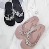 Slippers Luxury Rhinestones Diamond Flip Flops Women Sandals Slippers Holidays Casual Beach Shoes Wedge Platform Sandal Female qt540 L230725