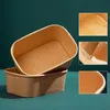 Engångsglaset takeaway mat Mikrovågsbar Kraft Lunch Box Paper Food Containers med PP -lock