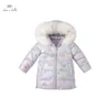 Women's Down Parkas DB19036-K dave bella winter baby girls24M-13Y fashion color hooded down coat children 90% white duck down padded kids jacket HKD230725