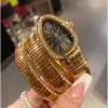 2023 BVLC Luxury Lady Bracelet Women Watch Gold Snake Wristwatchesトップブランドダイヤモンドステンレススチールバンドレディースキリストのための時計