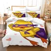 Gele eend Beddengoed Set Enkele Twin Volledige Queen King Size kleine eend Bed Set Aldult Kid Slaapkamer Dekbedovertrek Sets 3D Print 015 L230704