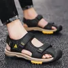 Sandals Summer Men's Sandals Closed Toe Outer Shoes Men's Thick Soft Sole Beach Sandals Elastic Lightweight Casual Brown and Black 230725