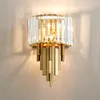 Wall Lamp Nordic Gold Creative Modern Luxury Crystal LED Lights Living Room Bedroom Restaurant Simple Interior Sconce