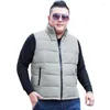 Men's Vests Plus Size Men Sleeveless Vest Jackets Winter Fashion Male Cotton-Padded Coats Stand Collar Warm Waistcoats Clothing