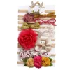 Hårtillbehör 10st. Band rep för spädbarn Baby Girl Bowknot Flower Elastic Bands Ponytail Holders Girls pannband