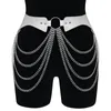 Cinture Imbracatura per il corpo Harajuku Pelle Donna Sexy Regola lingerie Bondage Vita Reggicalze Catena Gothic Rave Wear Costume Accessori