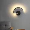 Applique murale moderne demi-cercle LED noir blanc éclairage pour salon chambre allée décor à la maison luminaires applique intérieure