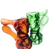 Colorful Oil Burner Pipes Smoking Accessory Short Hand Glass Pipe with Carb Mini Small Bong Accessories Dab Rig for Herbs