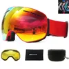 Óculos de esqui ao ar livre com lentes magnéticas de camada dupla polarizadas para esqui antiembaçante UV400 Snowboard masculino estojo para óculos 230725
