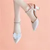 Shoe Parts Accessories Elegant Blue Bow Shoe Clips Detachable Lace Shoe Embellishment Women Shoe Buckle Lolita Shoe Decoration for Wedding Party 2 Pcs 230724