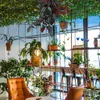 Fiori decorativi Rattan artificiale Hanging Decor Arbusti Decorazione esterna Parete in plastica Realistico