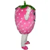 Adulte personnage mignon rose fraise mascotte Costume Halloween noël robe corps complet accessoires tenue mascotte Costume