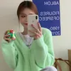 SWEATER SWEATER SWARGAN KOREAN KOREAN LUSKI KURTA JUŻEŃSKIEGO AUTUNS/Zima jednokalowa żółta ciepła ciepła