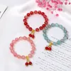 Charm Bracelets Korean Cute Colorful Glass Beaded Bracelet For Women Cracked Crystal Bead Cherry Strawberry Bacelet Simple Jewelry