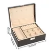 Gestionnaire de boîte à bijoux à 2 couches présentoir en cuir porte-bijoux gestionnaire de boîte à bijoux détachable avec serrure 230725