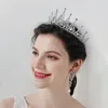 Headpieces Rhinestone Tiaras och Crowns for Women Silver Color Crystal Brudhårtillbehör Bröllopshuvud smycken Brudbonad