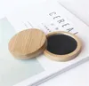 Specchio piccolo rotondo in legno Specchio tascabile portatile Mini specchio per trucco in legno Bomboniera regalo Logo personalizzato JL1682