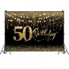 Hintergrundmaterial Schwarz Gold 50 Damen Hintergrund Flash Geburtstagsfeier 50 Jahre alt Fotohintergrund Foto Banner Dekoration x0724