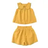 Летние маленькие девочки желтые шорты для манга