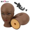 Wig Stand Female Bald Mannequin Head With Stand Holder Cosmetology Practice African Training Manikin Head For Hair Styling Wigs Making 230724