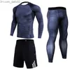 Trainingspakken voor heren Compressie-joggingpak voor heren Winter Thermisch ondergoed Sportpakken Warm Trainingspak voor heren Rashguard MMA Kleding trainingspak 220426 Z230725