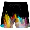 Shorts pour hommes Mens Speckled Tie Dyeing Series Print Beach 3D Imprimé Hommes Funny Summer Surf Hip Hop Sweatpants