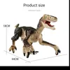 Elétrico/RC Animais 2.4G RC Controle Remoto Dinossauro Brinquedos Dinossauro Robô Velociraptor Brinquedo Elétrico Andando Dragão Brinquedos Para Crianças Presentes de Natal 230724