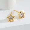 Orecchini S925 Sterling in argento ipoallergenico Orecchini da donna pentagenale palazzo palazzo meteor rosa meteor fiore pentagramma stella star talling