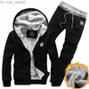 Men's Tracksuits Winter Thick Waist Pants Casual Men Set Men Sports Suits Tracksuit Hoodie Sportswear Zipper Fleece Hooded Jackets+Elastic 201201 Z230725