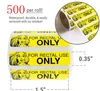 500 Pz/lotto Solo per Uso Rettale Adesivi Etichette Piccole Impermeabili 0,375" x 1,5" Adesivo Adesivo Permanente Blu Viola Giallo Verde Fluorescente per Regali Gag Divertenti