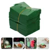 Decorative Flowers 2000Pcs Sushi Plastic Grass Diy Tray Leaf Micro Landscape Fence Plates Artificial Mat Squares