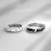 Trouwringen 2 stks/sets Zirkoon Hart Bijpassende Paar Set Forever Endless Love Ring Voor Vrouwen Mannen Charm Valentijnsdag sieraden